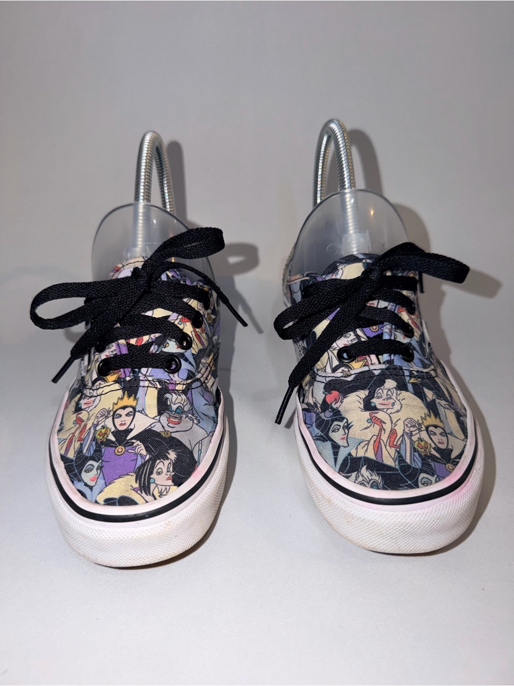 Vans Black Lace Low-Top Sneakers with Multicolor Villains Print